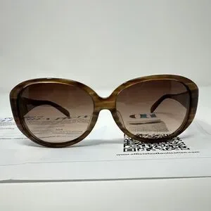 Prada Wood Grain Sunglasses Brown Prada SPR 30R Brown Rectangle Wood Gradient 51-25-135mm  main image 4